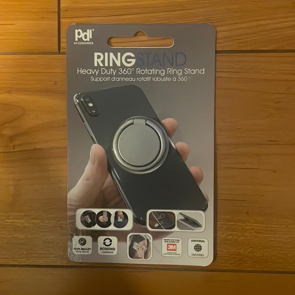 Ring Stand 360 degree rotating stand 4 cell phone silver
